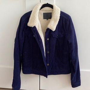 Fur-lined Navy blue jacket